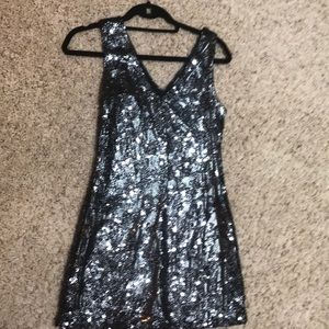 Shines metallic sequin black and silver